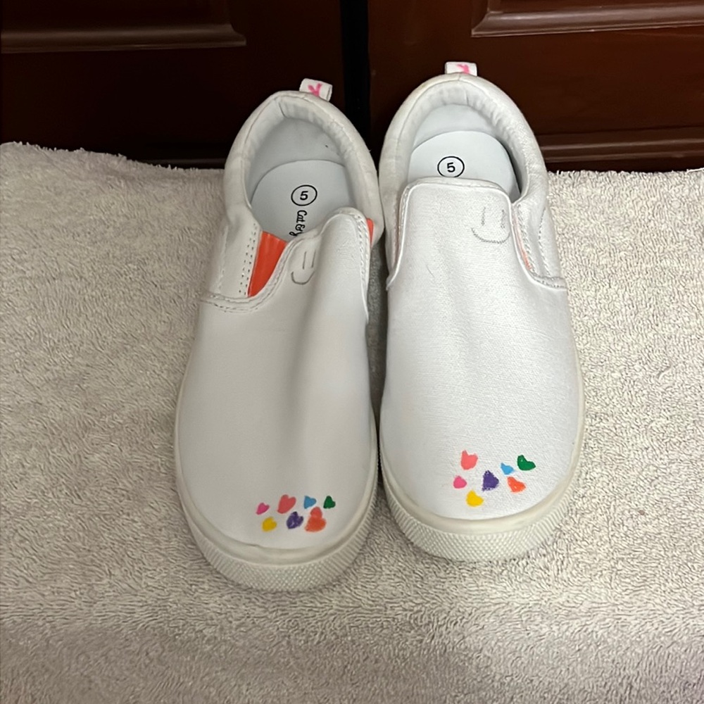 Cat & Jack Painted Canvas Slip On Sneakers Size 5